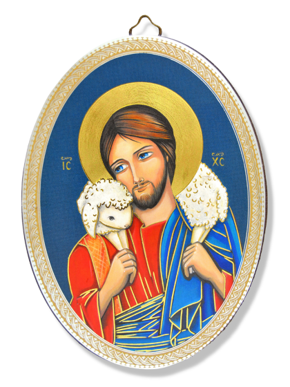  Jesus the Good Shepherd Oval Wall Plaque - 5 3/4"     (Minimum quantity purchase is 1)