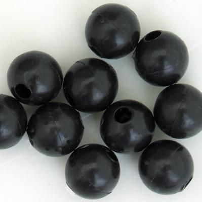 Round Plastic Beads from Italy - Black - 7mm - pkg of 180 (Minimum quantity purchase is 1)