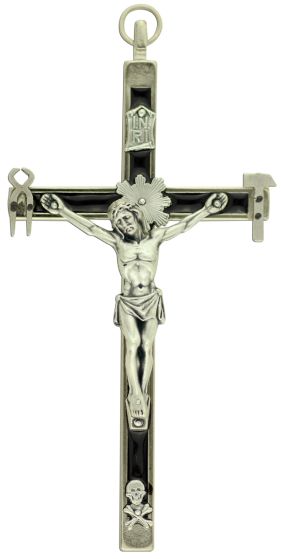 La Salette Crucifix with Black Enamel - Two Sided - 5 1/2"   (Minimum quantity purchase is 1)
