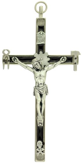 La Salette Crucifix with Black Enamel - Two Sided - 5 1/2"   (Minimum quantity purchase is 1)