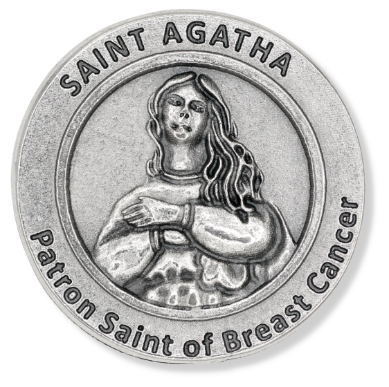 Saint Agatha Pocket Token - Patronage: Breast Cancer (Minimum quantity purchase is 1)