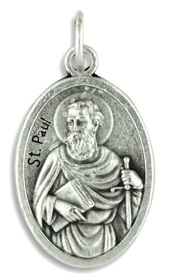  St Paul / Pray for Us - Die-Cast Italian Silver Plated 1 inch (Minimum quantity purchase is 3)