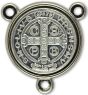 St. Benedict Center Piece -  Round Silver w/ Red Enamel  5/8"   (Minimum quantity purchase is 1)
