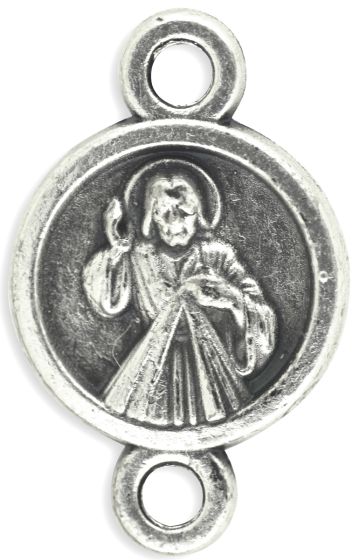 Divine Mercy Our Father Bead (Our Lady of Medjugorje) – 8mm Silver Oxidized, Made in Italy  *  (Minimum quantity purchase is 6)