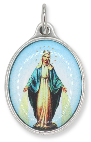 Miraculous Medal / Pray for Us Full Color Medal - 1"   (Minimum quantity purchase is 1)