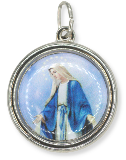   Miraculous Medal - Color Image - Round - 1"   (Minimum quantity purchase is 2)