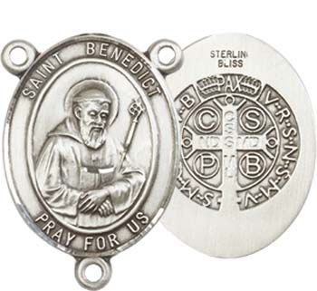 Sterling Silver St. Benedict Rosary Center