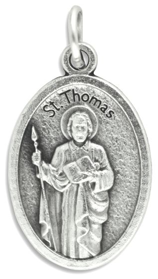  St Thomas / Pray for Us - Die-Cast Italian Silver Plated 1 inch (Minimum quantity purchase is 2)