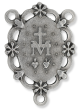 Ornate Oval Miraculous Medal Centerpiece - Silver Ox, 1.25"   (Minimum quantity purchase is 2)
