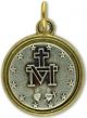  Small Two-Toned w/ Blue Enamel Miraculous Medal  - 3/4 Inch LATIN   (Minimum quantity purchase is 1)