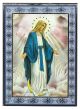  Our Lady of Grace Icon with Silver and Blue Foil on Wood - 5 1/2" 