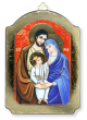 Holy Family Icon with Gold Foil on Wood - 5 1/2"   (Minimum quanity purchase is 1) 