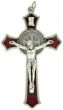   St Benedict Red Enamel Flared Crucifix - 3 1/8"   (Minimum quantity purchase is 1)