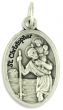   St Christopher Medal - Die-Cast Italian Silver Plated 1 inch/ Pray for Us   (Minimum quantity purchase is 3)