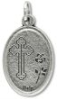   Face of Christ / Cross Medal - Die-cast Italian Silver Plated 1 inch  (Minimum quantity purchase is 3)
