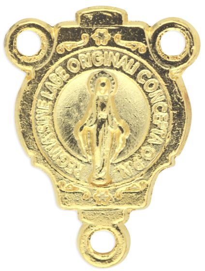  Gold Tone Miraculous Medal Center Piece - 3/4" (Minimum quantity purchase is 1)