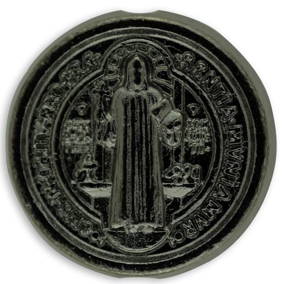 St Benedict Medal Beads 9/16" Round Gunmetal – Pack of 12 – Made in Italy *  (Minimum quantity purchase is 1)