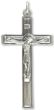 Classic Crucifix with Vertical Lines – 2" Silver Oxidized, Made in Italy *  (Minimum quantity purchase is 2)