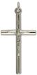 Round Bar Mission Rosary Crucifix - 1 1/2" Silver Tone, Made in Italy   (Minimum quantity purchase is 1)
