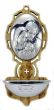 Holy Family Holy Water Font (God Bless this House) - 6" Olivewood & Sterling Silver, Made in Italy   (Minimum quantity to purchase is 1) 