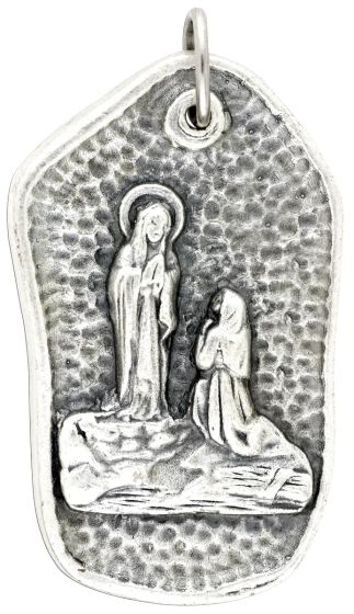  St. Bernadette / Our Lady of Lourdes (Patron Saint of Bodily Ills) Medal - 1 3/8" *   (Minimum quantity purchase is 3)