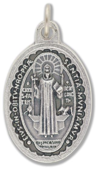   St Benedict Two-Sided Medal - 1 1/8"   (Minimum quantity purchase is 2)