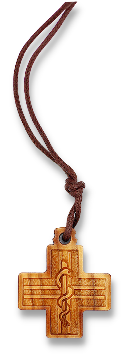 Buy The Brazen Serpent Wood Cross Necklace on 28 Cord - 1.25 Pendant