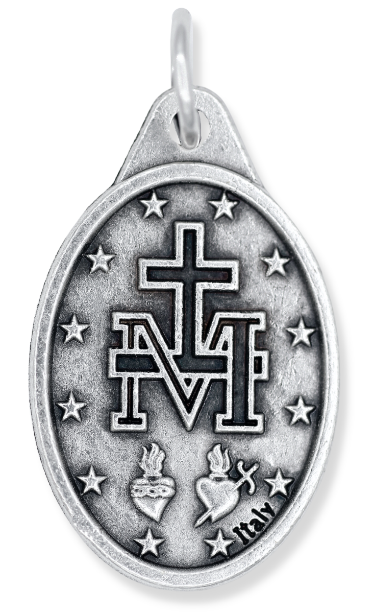 Miraculous Medal - Die-cast Italian Traditional Latin Version - 1 inch