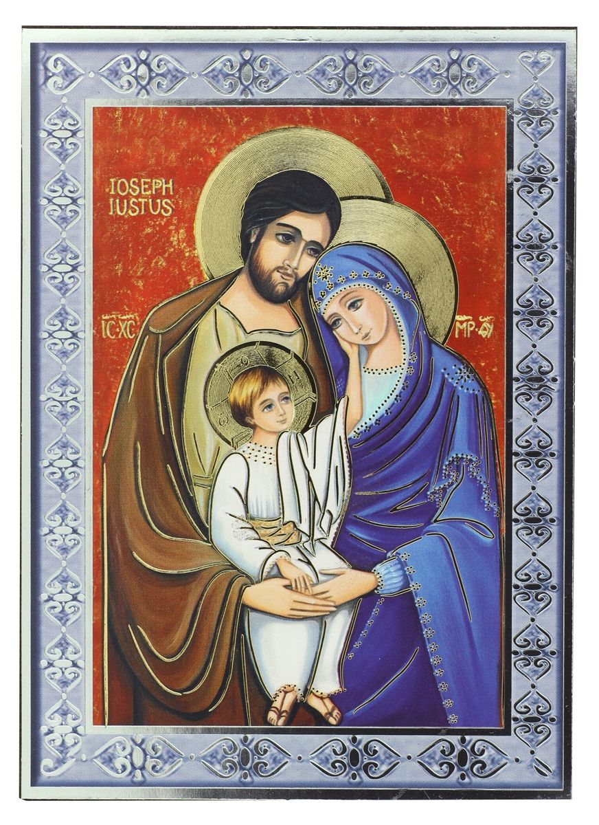 Buy Holy Family Icon W/Silver & Gold Foil on Wood | Gifts Catholic