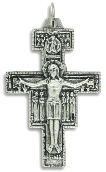  San Damiano Crucifix - 2"  BACK IS IN ENGLISH   (Minimum quantity purchase is 1)