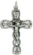 Ribbonwork Crucifix with Hearts – 2" Silver Oxidized Open Design, Made in Italy *  (Minimum quantity purchase is 2)