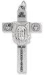 The Face Of Christ Cross - 2 1/4" Silver Oxidized, Made in Italy *  (Minimum quantity purchase is 1)