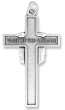 The Face Of Christ Cross - 2 1/4" Silver Oxidized, Made in Italy *  (Minimum quantity purchase is 1)