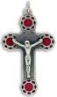  Crucifix with Red Enamel Accents - 1 11/16" (Minimum quantity purchase is 1)