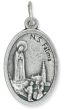 Our Lady of Fatima Medal/Sacred Heart- Silver Oxidized Die Cast - 1"  Made In Italy  (Minimum quantity purchase is 3)