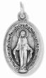 Miraculous Medal (Latin Traditional) – 1" Oval Silver Oxidized, Made in Italy *    (Minimum quantity purchase is 3)