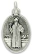 St Benedict Medal (Catholic Protection) – 1" Oval Silver Oxidized, Made in Italy  * (Minimum quantity purchase is 2)
