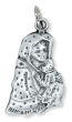 1.25" Madonna of the Streets Medal - Silver Ox, Silhouette  - Closeout Sale *  (Minimum quantity purchase is 2)