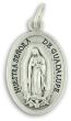 Our Lady of Guadalupe Medal 1” Oval Silver Oxidized – Spanish – Made in Italy * (Minimum quantity purchase is 2)
