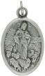 Good Shepherd / Pray For Us Medal  - Italian Silver Oxidized - 1"   (Minimum quantity purchase is 3)