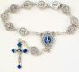 Miraculous Medal Decade Rosary Chaplet (9mm Marian Beads & Blue Enamel Accents) – Silver Oxidized, Made in Italy * (Minimum quantity purchase is 1)