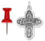 5-Way Cross Medal - 1 1/8" Silver Oxidized, Made in Italy *  (Minimum quantity purchase is 3)