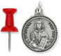 St Dymphna (Mental Health, Anxiety) Round Medal - 7/8", Silver Ox  *  (Minimum quantity purchase is 3)