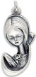  Mary with a Rose Medal - 1 5/8"   (Minimum quantity purchase is 2)