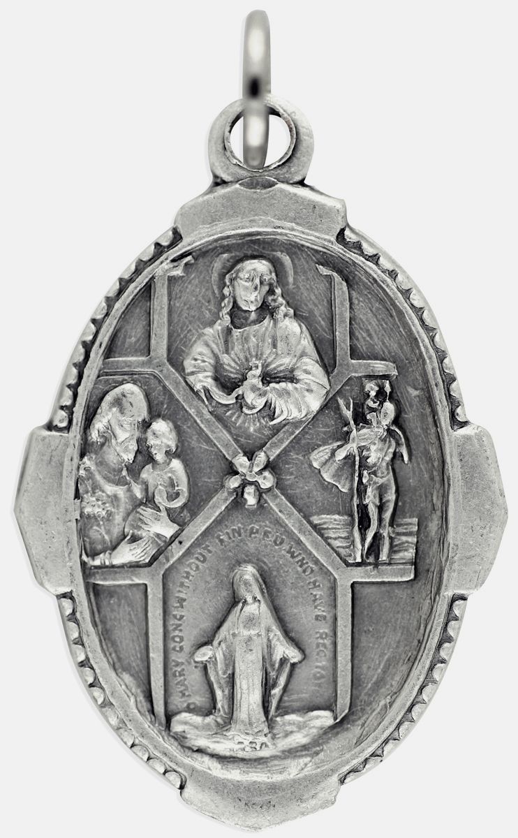 Buy 4 Way/Pray for Us Oval Shape Medal, 1in | Gifts Catholic
