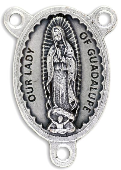 Our Lady of Guadalupe Oval Centerpiece - Silver Ox, 1-1/8"  *  (Minimum quantity purchase is 3)