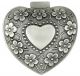 Heart Shaped Metal Rosary Box with Floral Relief  
