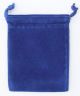 Blue Drawstring Velvet Rosary Pouch - 3 x 4