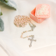 Pink 4mm Baby Rosary with Guardian Angel Case - * 16