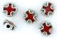  Cross-Shaped Beads with 2-side Red Enamel 8mm - Pkg of 12   (Minimum quantity purchase is 1)